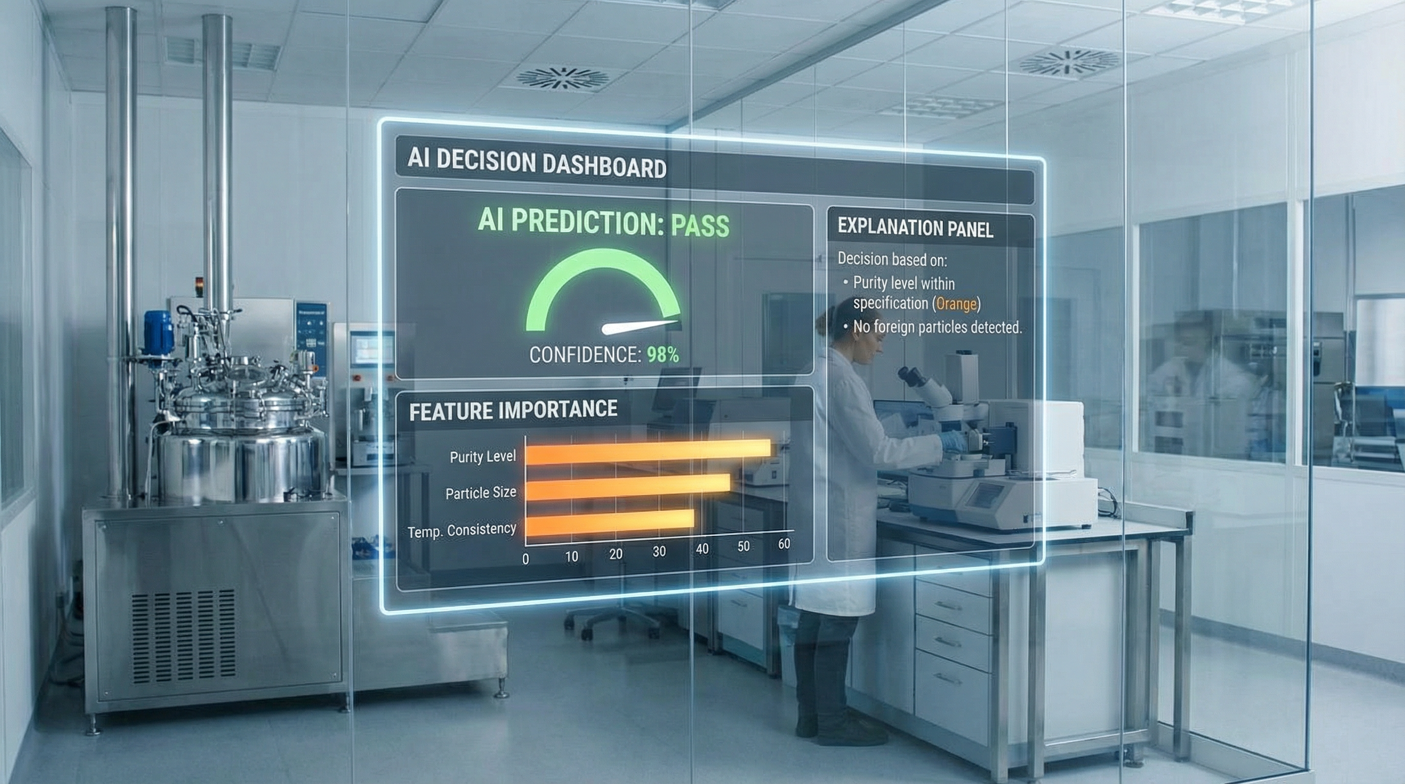 Feature importance visualization showing which sensor signals drive an AI prediction