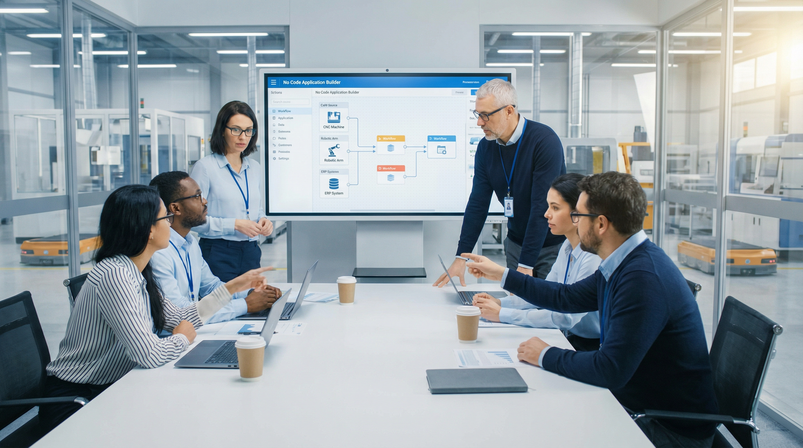 IT governance dashboard alongside process engineer workspace on RockQ platform