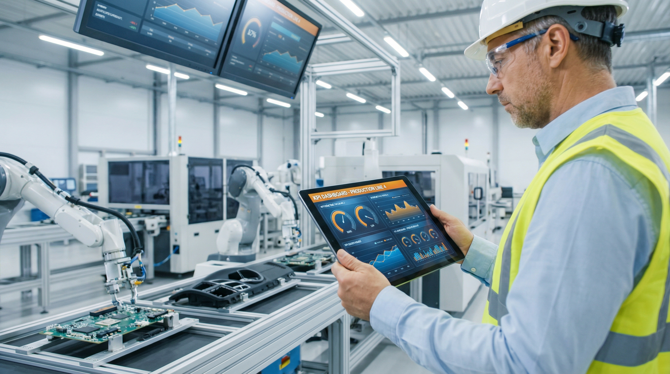 Manufacturing team evaluating production data and prioritizing AI use cases