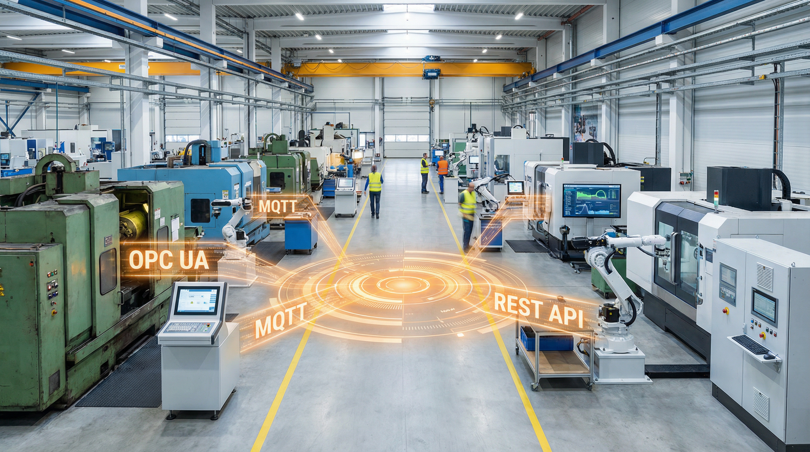 Open platform architecture connecting diverse manufacturing tools and AI services